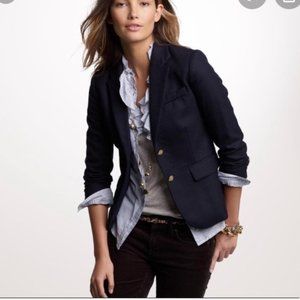 J Crew EUC Schoolboy Blazer Size 8 Navy Wool Style 03171